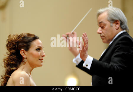 American mezzo-soprano Kate Lindsey during the concert with The Czech National Symphony Orchestra under the baton of Paolo Arrivabeni.Prague, Czech Republic, January 25, 2012. (CTK Photo/Katerina Sulova) Stock Photo