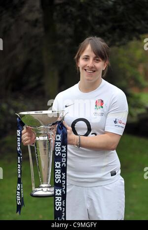 THE HULINGHAM CLUB, LONDON, UK, Wednesday  25/01/2012. Katie McLean of England. RBS 6 Nations Rugby Launch. Stock Photo