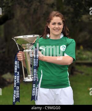 THE HULINGHAM CLUB, LONDON, UK, Wednesday  25/01/2012. Fiona Coughlan of Ireland. RBS 6 Nations Rugby Launch. Stock Photo