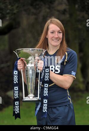 THE HULINGHAM CLUB, LONDON, UK, Wednesday  25/01/2012. Susie Brown of Scotland. RBS 6 Nations Rugby Launch. Stock Photo