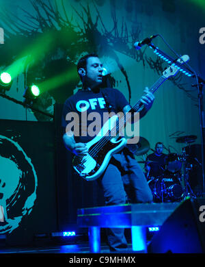 RISE AGAINST  brings the punk/pop to the CONSTNAT CENTER at OLD DOMINION UNIVERSITY  in NORFOLK, VIRGINIA on 24 JANUARY2012...(PHOTO BY JEFF MOORE) Stock Photo