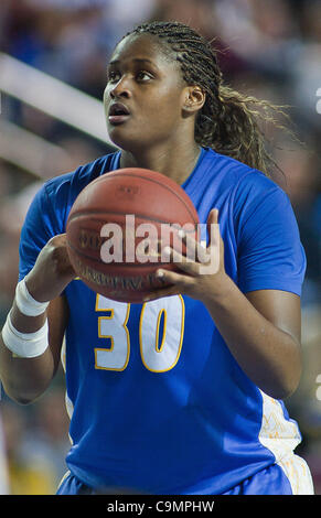 Jan. 26, 2012 - Newark, Delaware, United States of America - 01/26/12 Newark DE: Hofstra Junior Forward Shante Evans #30 attempts a mid range shot during a Colonial Athletic Association basketball game against Delaware Thursday, Jan. 26, 2012 at the Bob carpenter center in Newark Delaware.....All-Am Stock Photo