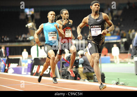 Jan. 28, 2012 - New York, New York, U.S. - Renny Quow wins the men's 500 yard dash at the first U.S. Open on January 29, 2012 at Madison Square Garden in New York, New York. (Credit Image: © Bob Mayberger/Eclipse/ZUMAPRESS.com) Stock Photo