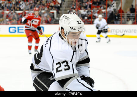 Feb. 4, 2012 - Raleigh, North Carolina, U.S - Los Angeles Kings right wing Dustin Brown (23) during tonights game.Hurricanes defeated Kings 2-1 at RBC Center in Raleigh North Carolina. (Credit Image: © Anthony Barham/Southcreek/ZUMAPRESS.com) Stock Photo