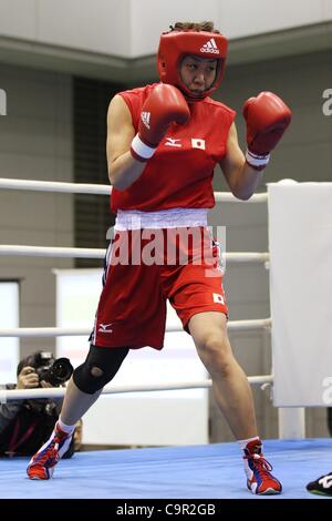 Shizuyo Yamasaki,  February 11, 2012 - Boxing :  All Japan Women's Boxing Championships, Middle Weight Class Final  at Naka-ku Sport Center, Hiroshima, Japan.  (Photo by Daiju Kitamura/AFLO SPORT) [1045] Stock Photo