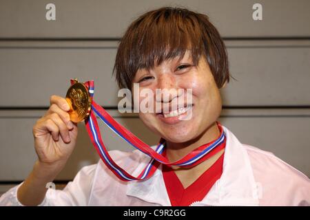 Shizuyo Yamasaki,  February 11, 2012 - Boxing :  All Japan Women's Boxing Championships, Middle Weight Class Final  at Naka-ku Sport Center, Hiroshima, Japan.  (Photo by Daiju Kitamura/AFLO SPORT) [1045] Stock Photo