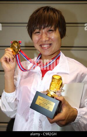 Shizuyo Yamasaki,  February 11, 2012 - Boxing :  All Japan Women's Boxing Championships, Middle Weight Class Final  at Naka-ku Sport Center, Hiroshima, Japan.  (Photo by Daiju Kitamura/AFLO SPORT) [1045] Stock Photo