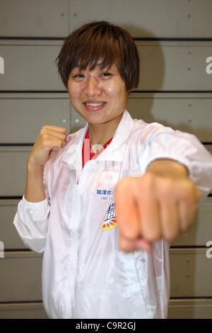 Shizuyo Yamasaki,  February 11, 2012 - Boxing :  All Japan Women's Boxing Championships, Middle Weight Class Final  at Naka-ku Sport Center, Hiroshima, Japan.  (Photo by Daiju Kitamura/AFLO SPORT) [1045] Stock Photo