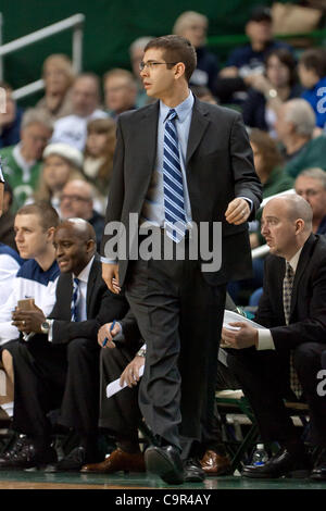 Feb. 11, 2012 - Cleveland, Ohio, U.S - Butler head coach Brad Stevens on the sideline during the game against Cleveland State.  The Butler Bulldogs defeated the Cleveland State Vikings 52-49 in the game played at the Wolstein Center in Cleveland, Ohio. (Credit Image: © Frank Jansky/Southcreek/ZUMAPR Stock Photo