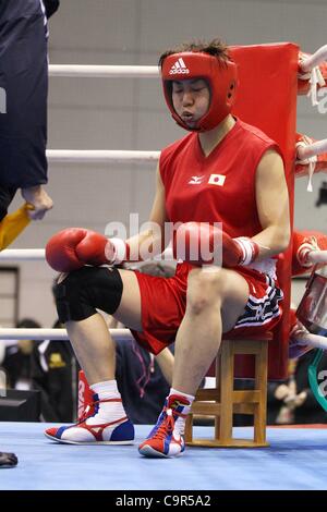 Shizuyo Yamasaki,  February 11, 2012 - Boxing :  All Japan Women's Boxing Championships, Middle Weight Class Final  at Naka-ku Sport Center, Hiroshima, Japan.  (Photo by Daiju Kitamura/AFLO SPORT) [1045] Stock Photo