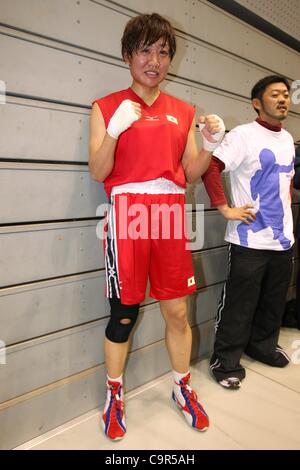 Shizuyo Yamasaki,  February 11, 2012 - Boxing :  All Japan Women's Boxing Championships, Middle Weight Class Final  at Naka-ku Sport Center, Hiroshima, Japan.  (Photo by Daiju Kitamura/AFLO SPORT) [1045] Stock Photo