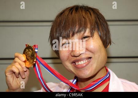 Shizuyo Yamasaki,  February 11, 2012 - Boxing :  All Japan Women's Boxing Championships, Middle Weight Class Final  at Naka-ku Sport Center, Hiroshima, Japan.  (Photo by Daiju Kitamura/AFLO SPORT) [1045] Stock Photo