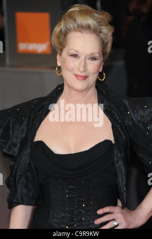 London, UK, 12/02/2012 Meryl Streep arrives for the Orange British Academy Film Awards (BAFTAS) Royal Opera House, Covent Garden, in London Stock Photo