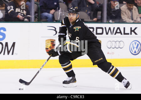 Feb. 12, 2012 - Dallas, Texas, US - Dallas Stars Defenseman Trevor Daley (6) during action between the Dallas Stars and LA Kings.  LA defeats Dallas 4-2 at the American Airlines Center. (Credit Image: © Andrew Dieb/Southcreek/ZUMAPRESS.com) Stock Photo