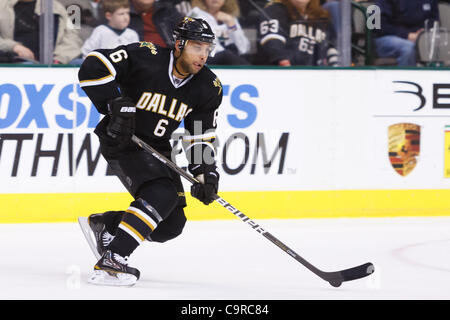 Feb. 12, 2012 - Dallas, Texas, US - Dallas Stars Defenseman Trevor Daley (6) during action between the Dallas Stars and LA Kings.  LA defeats Dallas 4-2 at the American Airlines Center. (Credit Image: © Andrew Dieb/Southcreek/ZUMAPRESS.com) Stock Photo