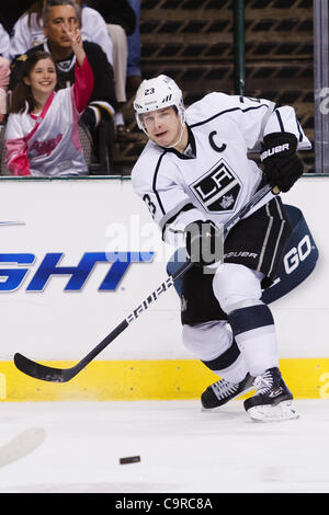 Feb. 12, 2012 - Dallas, Texas, US - Los Angeles Kings Forward Dustin Brown (23) during action between the Dallas Stars and LA Kings.  LA defeats Dallas 4-2 at the American Airlines Center. (Credit Image: © Andrew Dieb/Southcreek/ZUMAPRESS.com) Stock Photo