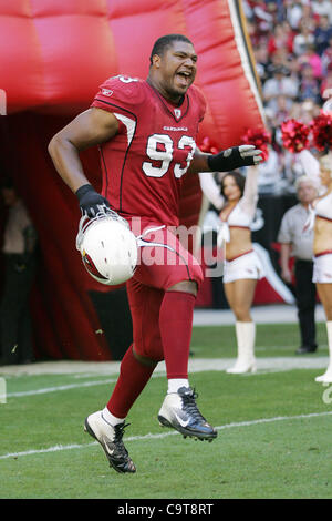 Dec. 12, 2011 - Glendale, Arizona, U.S - Arizona Cardinals defensive lineman Calais Campbell (93) takes the field during player introductions before a NFL game against the San Francisco 49ers at University of Phoenix Stadium in Glendale, AZ. (Credit Image: © Gene Lower/Southcreek/ZUMAPRESS.com)