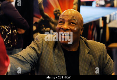 Feb. 18, 2012 - Las Vegas, Nevada, US -  Retired boxer EARNIE SHAVERS attends a meet and greet session at the MGM Grand Hotel on Saturday, Feb. 18, 2012 in Las Vegas, Nevada. Shavers along with other retired boxers greeted boxing fans at the MGM in conjunction with the Keep Memory Alive's 16th Annua Stock Photo