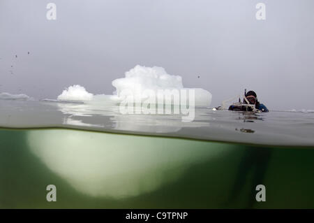 Split level, Iceberg in the Black Sea, Odessa, Ukraine, Eastern Europe. Stock Photo