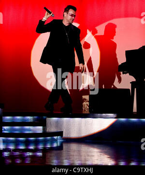Feb. 20, 2012 - Las Vegas, NV, USA - Pavel Sfera performs as Bono at the 21st Annual Reel Awards, which recognize talent and achievement in the field of impersonation. Stock Photo