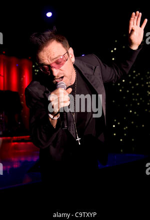 Feb. 20, 2012 - Las Vegas, NV, USA - Pavel Sfera performs as Bono at the 21st Annual Reel Awards, which recognize talent and achievement in the field of impersonation. Stock Photo
