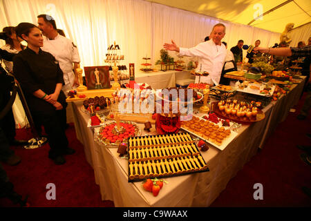 Feb. 23, 2012 - Los Angeles, California, U.S. - Master Chef WOLFGANG PUCK shows his food at  the Oscar food and beverage preview at the Kodak Theatre. The Academy Awards will be held on Sunday. (Credit Image: © Ringo Chiu/ZUMAPRESS.com) Stock Photo