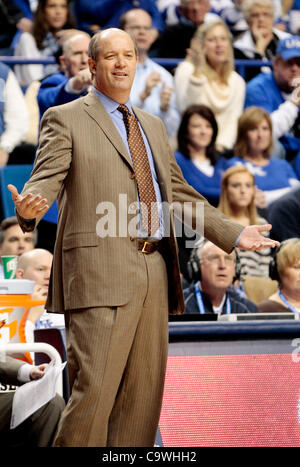 Feb. 25, 2012 - Lexington, Ky, US - Vanderbilt Commodores head coach Kevin Stallings reacted to a call in the second half of the Vanderbilt at Kentucky Rupp Arena in Lexington, Ky., on Feb. 25, 2012.  Photo by Pablo Alcala | Staff (Credit Image: © Lexington Herald-Leader/ZUMAPRESS.com) Stock Photo