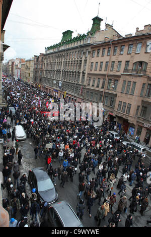 Feb. 25, 2012 - St.-Petersburg, Russia - February 25,2012. St.Petersburg,Russia. Pictured: People gathered for a massive protest against Prime Minister Vladimir Putin. (Credit Image: © PhotoXpress/ZUMAPRESS.com) Stock Photo