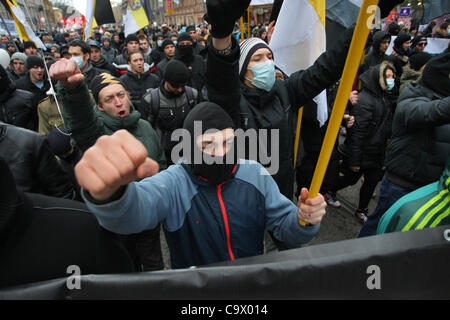 Feb. 25, 2012 - St.-Petersburg, Russia - February 25,2012. St.Petersburg,Russia. Pictured: People gathered for a massive protest against Prime Minister Vladimir Putin. (Credit Image: © PhotoXpress/ZUMAPRESS.com) Stock Photo