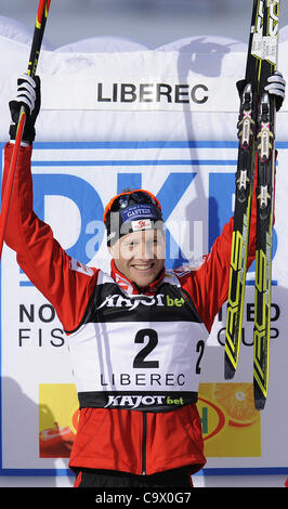 FIS World Cup Nordic Combined in Liberec, Czech Republic, Feb 25, 2012. Bernhard Gruber (Austria). (CTK Photo/Radek Petrasek) Stock Photo