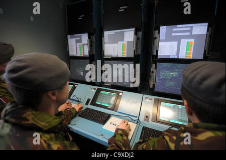 Air defence radar control centre at RAF Waddington, Lincoln, Britain, UK Stock Photo