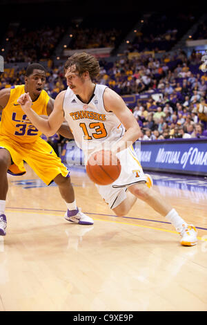 Feb. 29, 2012 - Baton Rouge, Louisiana, United States of America - Tennessee Volunteer guard Skylar McBee (13) drives to the basket during the first half. LSU leads Tennessee at the half 35-24. (Credit Image: © Joseph Bellamy/Southcreek/ZUMAPRESS.com) Stock Photo