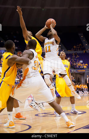 Feb. 29, 2012 - Baton Rouge, Louisiana, United States of America - Tennessee Volunteer guard Trae Golden (11) takes a jump shot during the first half.  LSU leads Tennessee at the half 35-24. (Credit Image: © Joseph Bellamy/Southcreek/ZUMAPRESS.com) Stock Photo