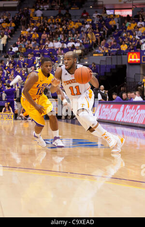 Feb. 29, 2012 - Baton Rouge, Louisiana, United States of America - Tennessee Volunteer guard Trae Golden (11) drives to the basket during the first half. LSU leads Tennessee at the half 35-24. (Credit Image: © Joseph Bellamy/Southcreek/ZUMAPRESS.com) Stock Photo