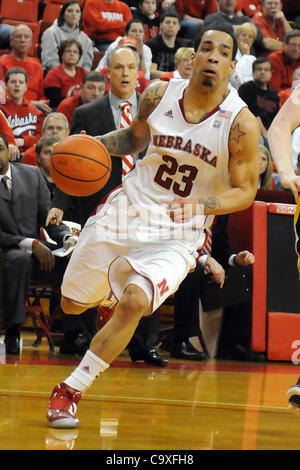 Feb. 29, 2012 - Lincoln, Nebraska, U.S - Nebraska guard Bo Spencer (23) was held to eight points as Iowa defeated Nebraska 62-53 in a game played at the Bob Devaney Sports Center in Lincoln, Nebraska. (Credit Image: © Steven Branscombe/Southcreek/ZUMApress.com) Stock Photo