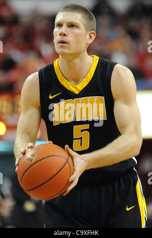 Feb. 29, 2012 - Lincoln, Nebraska, U.S - Iowa guard Matt Gatens (5) led Hawkeye scorers with 16 points as Iowa defeated Nebraska 62-53 in a game played at the Bob Devaney Sports Center in Lincoln, Nebraska. (Credit Image: © Steven Branscombe/Southcreek/ZUMApress.com) Stock Photo