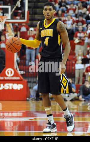 Feb. 29, 2012 - Lincoln, Nebraska, U.S - Iowa guard Roy Devyn Marble (4) had 11 points for the Hawkeyes as Iowa defeated Nebraska 62-53 in a game played at the Bob Devaney Sports Center in Lincoln, Nebraska. (Credit Image: © Steven Branscombe/Southcreek/ZUMApress.com) Stock Photo