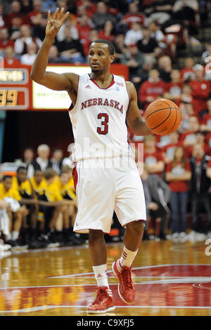 Feb. 29, 2012 - Lincoln, Nebraska, U.S - Nebraska guard Brandon Richardson (3) played in his final game as a Husker as Iowa defeated Nebraska 62-53 in a game played at the Bob Devaney Sports Center in Lincoln, Nebraska. (Credit Image: © Steven Branscombe/Southcreek/ZUMApress.com) Stock Photo