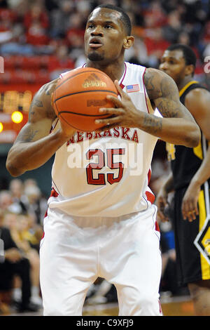 Feb. 29, 2012 - Lincoln, Nebraska, U.S - Nebraska guard Caleb Walker (25) had 15 points for the Huskers as Iowa defeated Nebraska 62-53 in a game played at the Bob Devaney Sports Center in Lincoln, Nebraska. (Credit Image: © Steven Branscombe/Southcreek/ZUMApress.com) Stock Photo