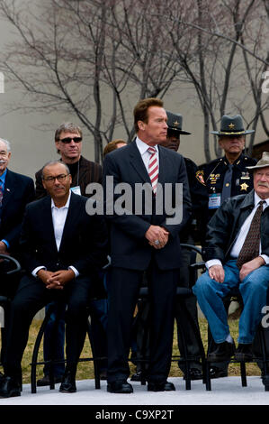 March 02, 2012 - Columbus, OH, USA -  Governor Arnold Schwarzenegger attends the unveiling of an eight-foot, 600-pound bronze statue of himself at the 24th Annual Arnold Sports Festival. Stock Photo