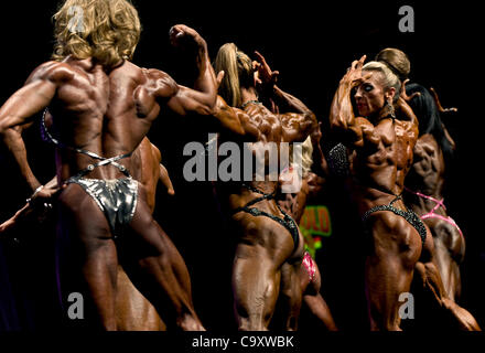 March 02, 2012 - Columbus, OH, USA -  Women bodybuilders compete in the 2012 Ms. International Championship at the 24th Annual Arnold Sports Festival. Stock Photo