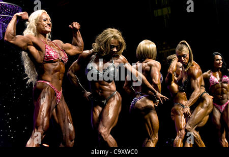 March 02, 2012 - Columbus, OH, USA -  Women bodybuilders compete in the 2012 Ms. International Championship at the 24th Annual Arnold Sports Festival. Stock Photo