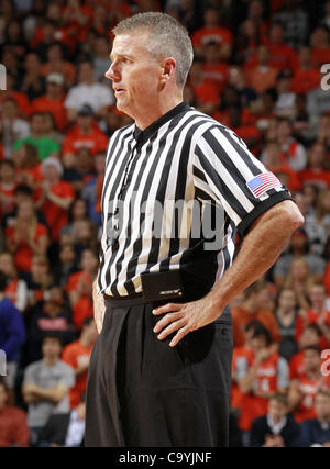 Jan. 5, 2012 - Charlottesville, Virginia, United States - A referee during the game on November 29, 2011 at the John Paul Jones Arena in Charlottesville, Virginia. Virginia defeated Michigan 70-58. (Credit Image: © Andrew Shurtleff/ZUMAPRESS.com) Stock Photo