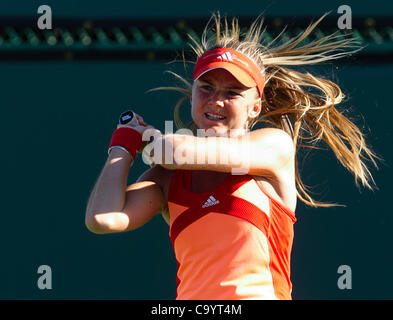 March 9, 2012 - Indian Wells, California, U.S - Daniela Hantuchova (SVK) in action during the women's second round of the 2012 BNP Paribas Open held at the Indian Wells Tennis Garden in Indian Wells, California. (Credit Image: © Gerry Maceda/Southcreek/ZUMAPRESS.com) Stock Photo