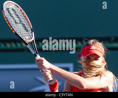 March 9, 2012 - Indian Wells, California, U.S - Daniela Hantuchova (SVK) in action during the women's second round of the 2012 BNP Paribas Open held at the Indian Wells Tennis Garden in Indian Wells, California. (Credit Image: © Gerry Maceda/Southcreek/ZUMAPRESS.com) Stock Photo