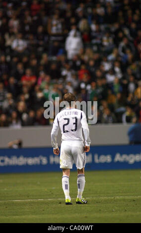 March 10, 2012 - Los Angeles, California, U.S. - David Beckham #23 of Los Angeles Galaxy plays against Real Salt Lake during the MLS match at The Home Depot Center on March 10, 2012 in Carson, California. Real Salt Lake defeated the Galaxy 3-1. (Credit Image: © Ringo Chiu/ZUMAPRESS.com) Stock Photo