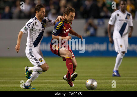March 10, 2012 - Carson, California, U.S - Los Angeles Galaxy midfielder Marcelo Sarvas #8 and Real Salt Lake midfielder Ned Grabavoy #20 in action during the Major League Soccer game between Real Salt Lake and the Los Angeles Galaxy at the Home Depot Center. (Credit Image: © Brandon Parry/Southcree Stock Photo
