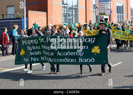 St Patrick's day parade in Birmingham UK. Stock Photo