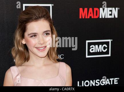 Kiernan Shipka at arrivals for MAD MEN Season 5 Premiere, Cinerama Dome at The Arclight Hollywood, Los Angeles, CA March 14, 2012. Photo By: Emiley Schweich/Everett Collection Stock Photo