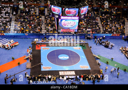 March 17, 2012 - St. Louis, Missouri, United States of America - The NCAA Division 1 Wrestling Championships in St. Louis, MO. (Credit Image: © Richard Ulreich/Southcreek/ZUMApress.com) Stock Photo